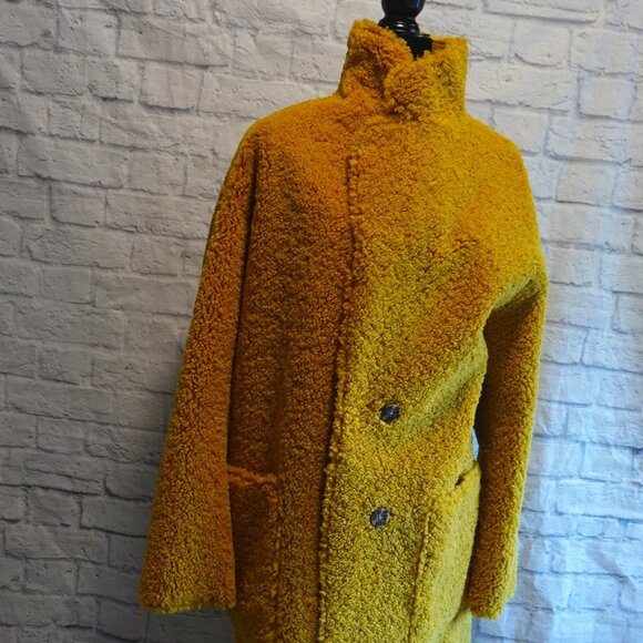 Scotch & Soda Ladies long reversible teddy jacket in yellow - Picture 9 of 16